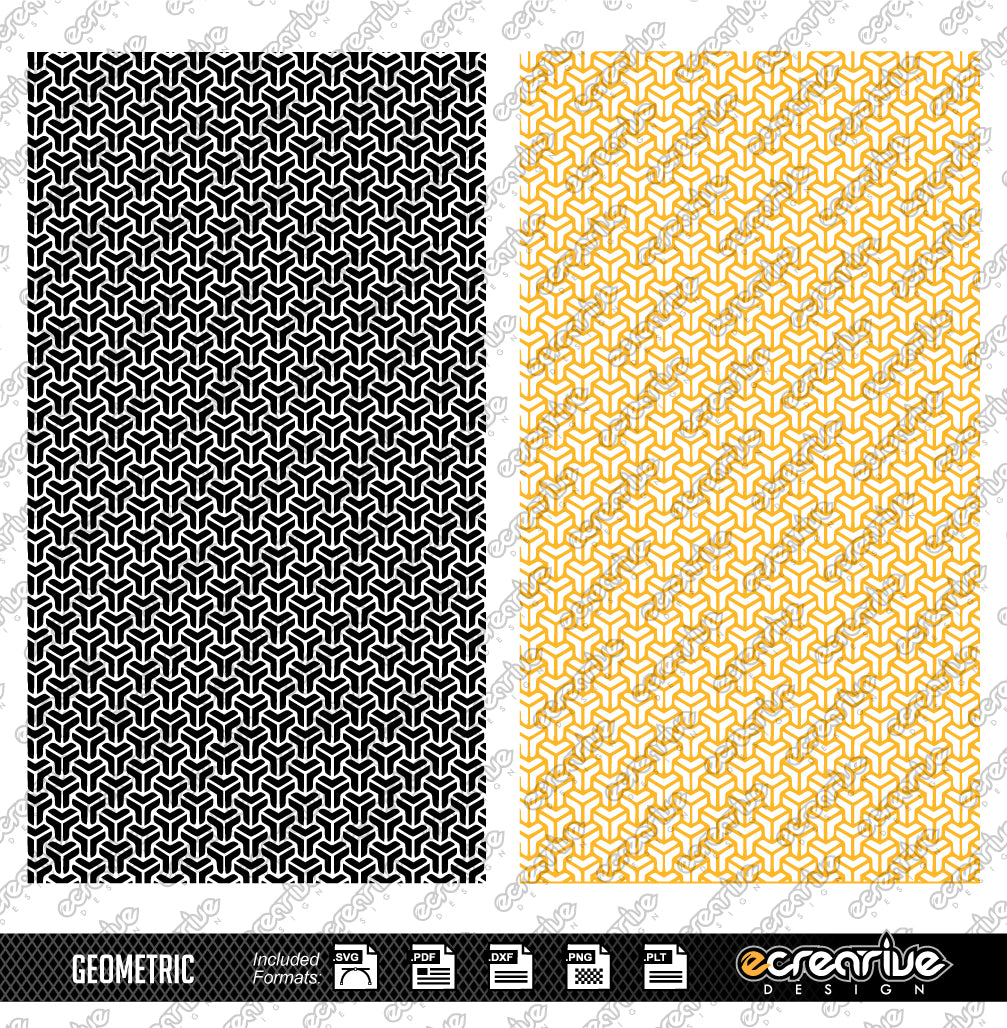 GEOMETRIC Vector Laser Stippling Pattern Template