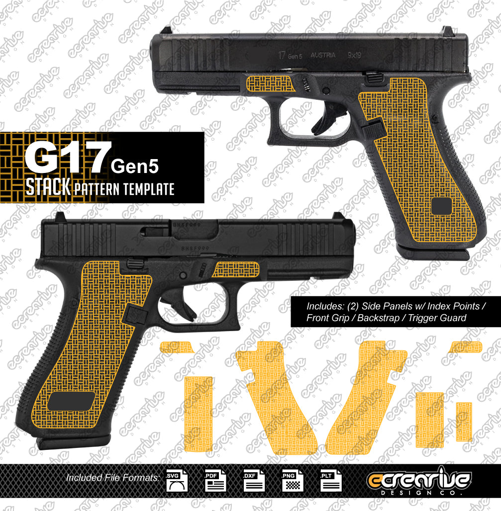 Glock G17 Gen5 STACK Pattern Laser Stippling Template