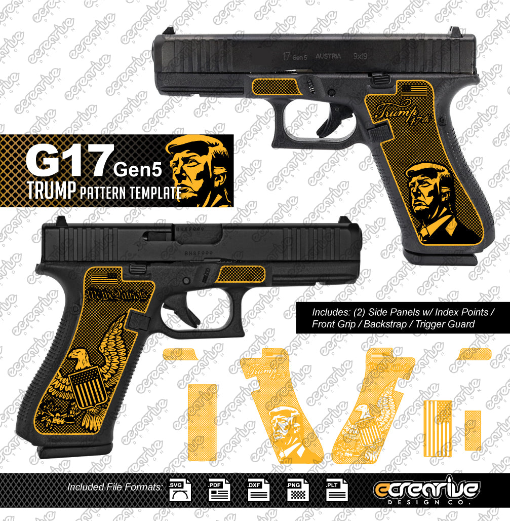 Glock G17 Gen5 TRUMP Pattern Laser Stippling Template