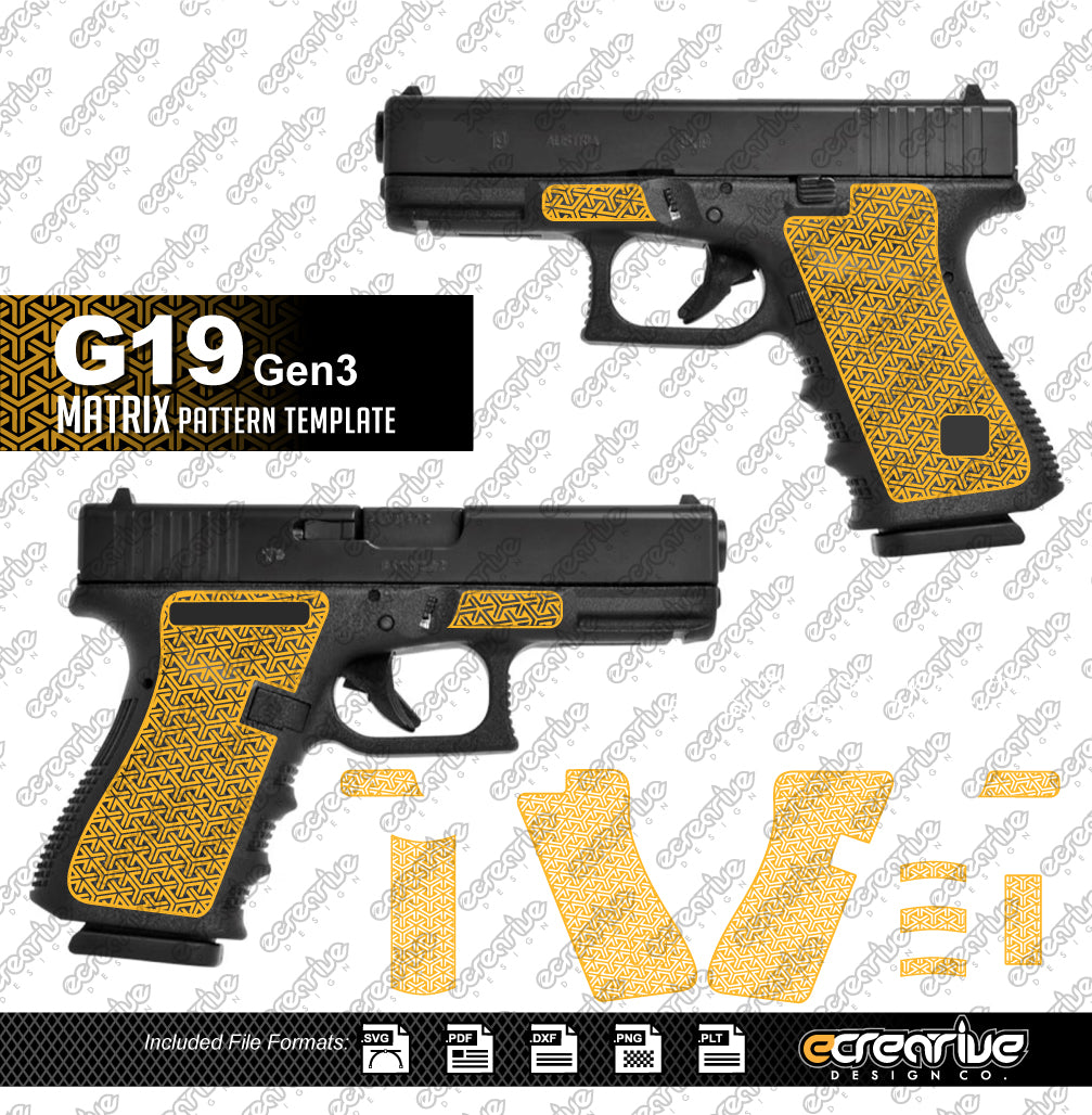 Glock G19 Gen3 MATRIX Pattern Laser Stippling Template