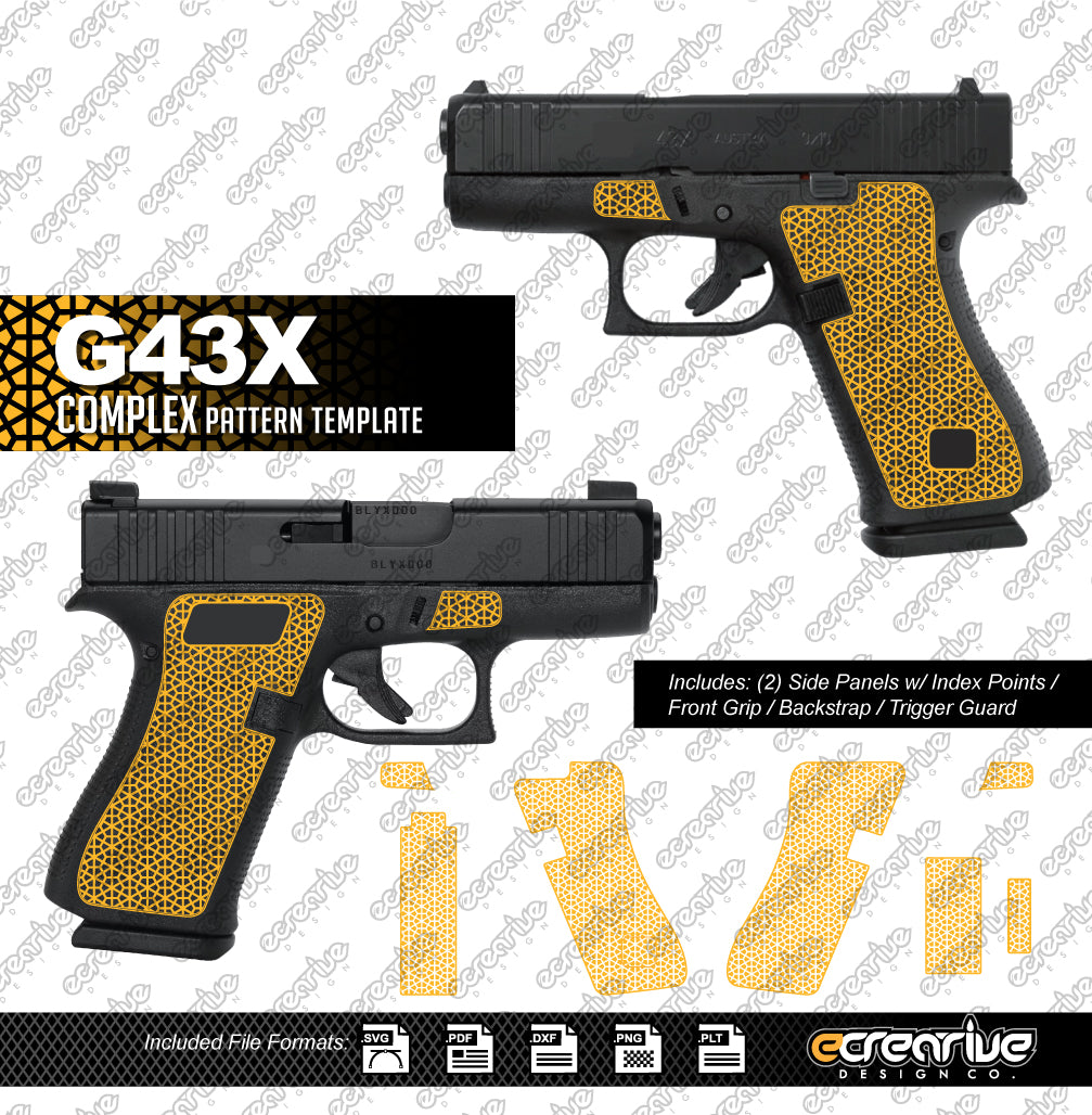 Glock G43X COMPLEX Pattern Laser Stippling Template