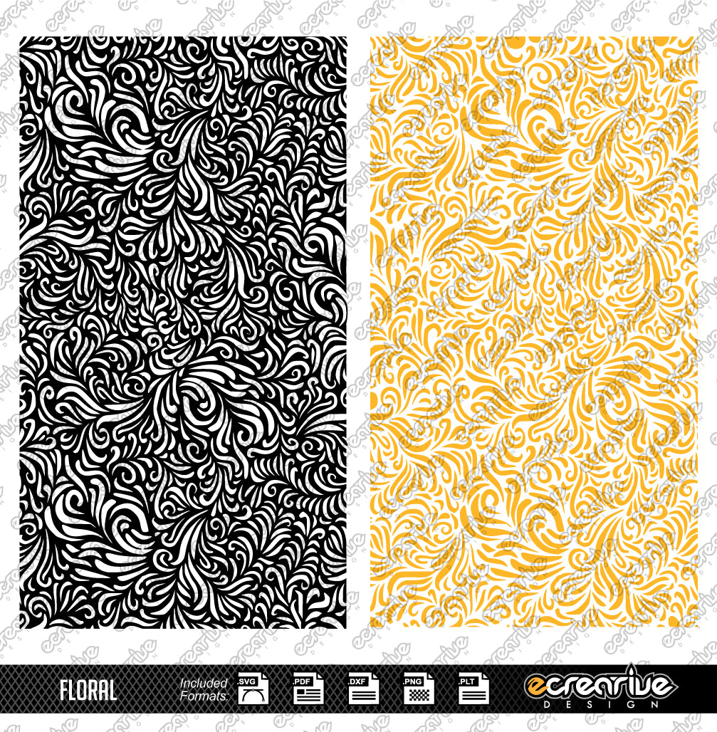 FLORAL Vector Laser Stippling Pattern Template