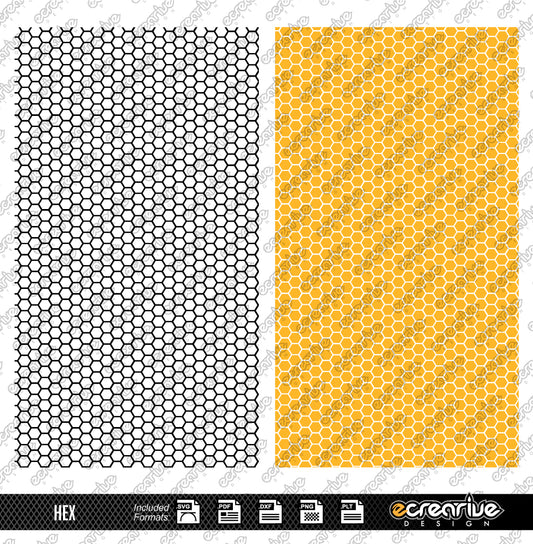 HEX Vector Laser Stippling Pattern Template
