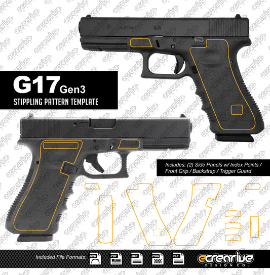 Glock G17 Gen3 Laser Stippling Outline Template