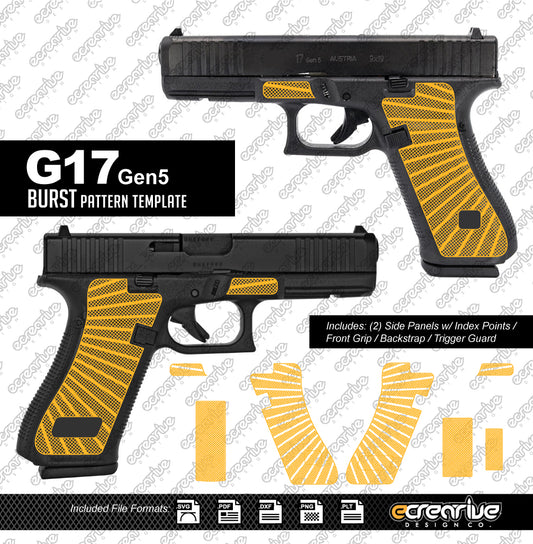 Glock G17 Gen5 BURST Pattern Laser Stippling Template