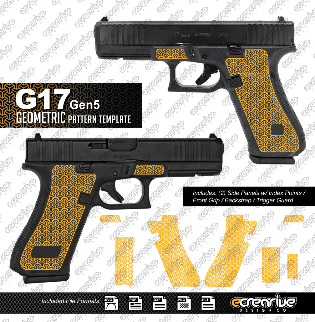 Glock G17 Gen5 GEOMETRIC Pattern Laser Stippling Template