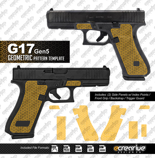 Glock G17 Gen5 GEOMETRIC Pattern Laser Stippling Template