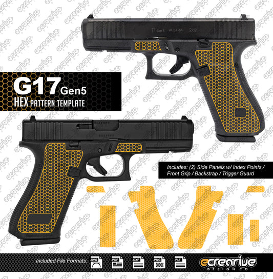 Glock G17 Gen5 HEX Pattern Laser Stippling Template