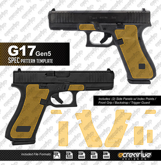 Glock G17 Gen5 SPEC Pattern Laser Stippling Template