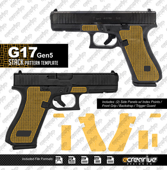 Glock G17 Gen5 STACK Pattern Laser Stippling Template