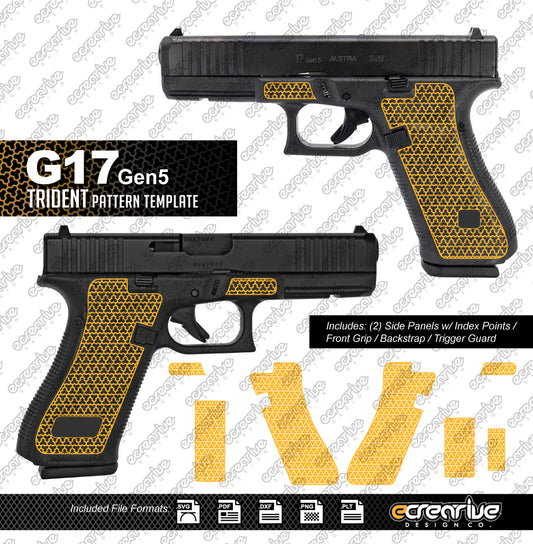 Glock G17 Gen5 TRIDENT Pattern Laser Stippling Template
