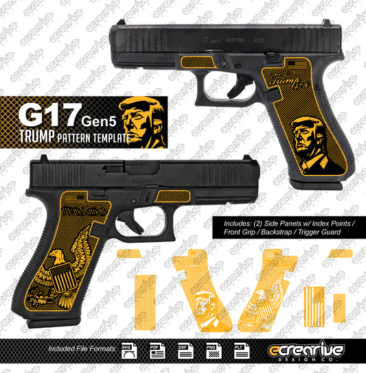 Glock G17 Gen5 TRUMP Pattern Laser Stippling Template