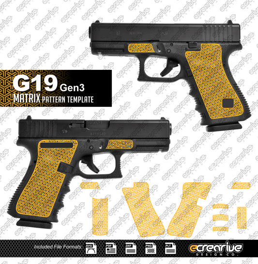 Glock G19 Gen3 MATRIX Pattern Laser Stippling Template