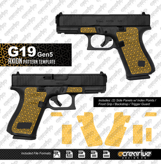 Glock G19 Gen5 AXION Pattern Laser Stippling Template