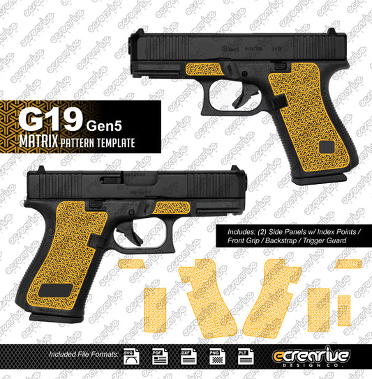 Glock G19 Gen5 MATRIX Pattern Laser Stippling Template