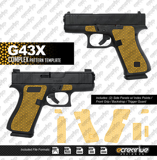 Glock G43X COMPLEX Pattern Laser Stippling Template