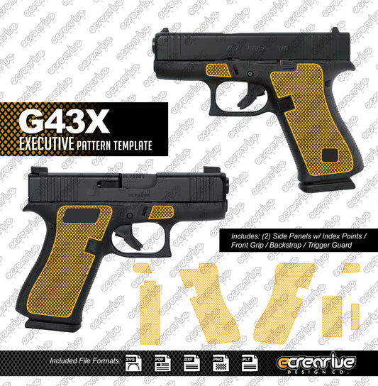 Glock G43X EXECUTIVE Pattern Laser Stippling Template