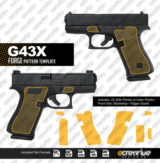 Glock G43X FORGE Pattern Laser Stippling Template