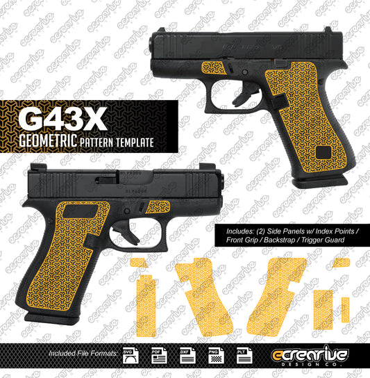 Glock G43X GEOMETRIC Pattern Laser Stippling Template