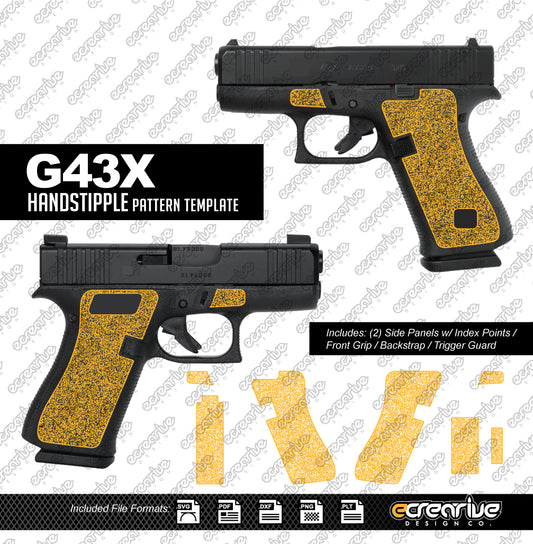 Glock G43X HANDSTIPPPLE Pattern Laser Stippling Template