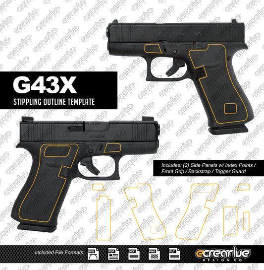 Glock G43x Laser Stippling Outline Template