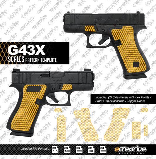 Glock G43X SCALES Pattern Laser Stippling Template