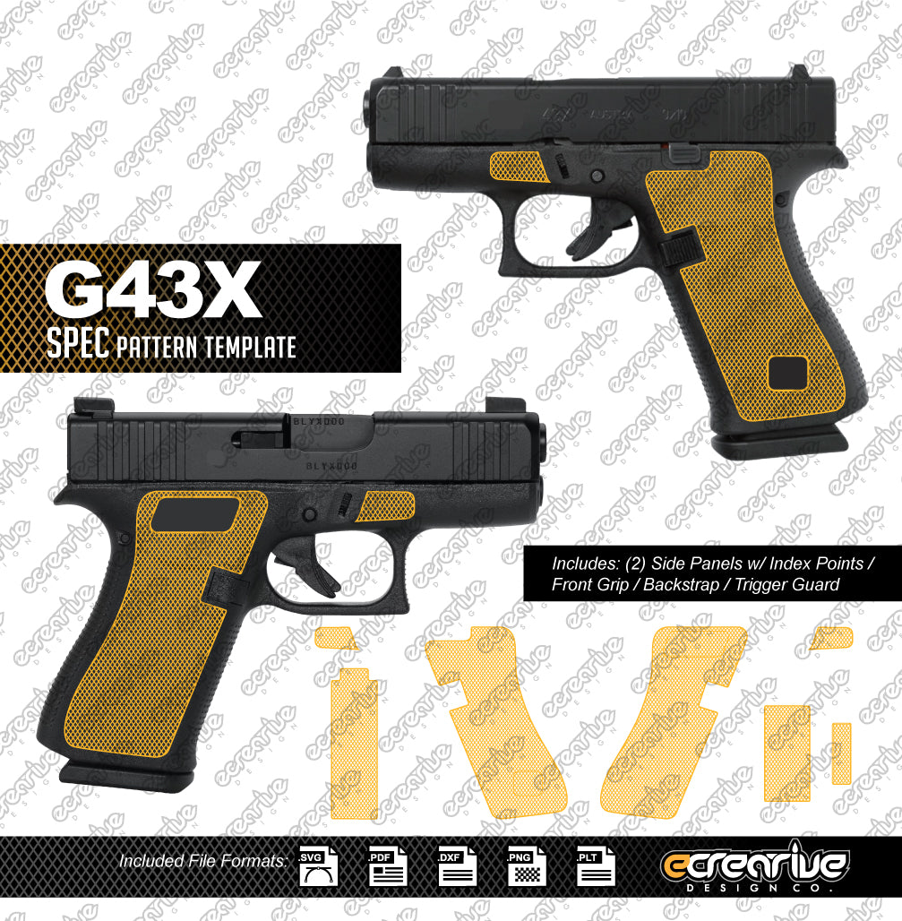 Glock G43X SPEC Pattern Laser Stippling Template
