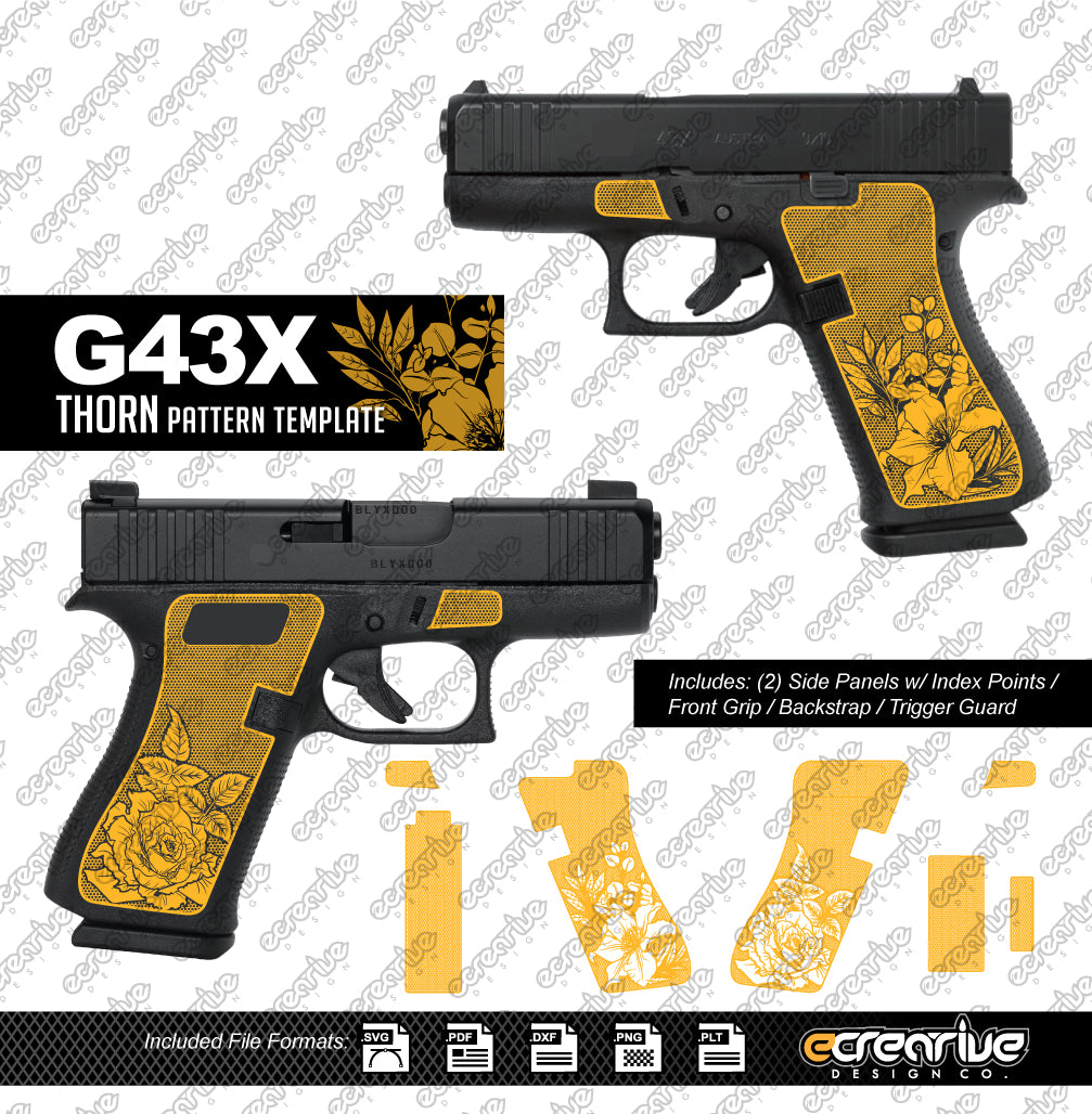 Glock G43X THORN Pattern Laser Stippling Template