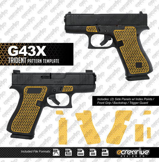 Glock G43X TRIDENT Pattern Laser Stippling Template