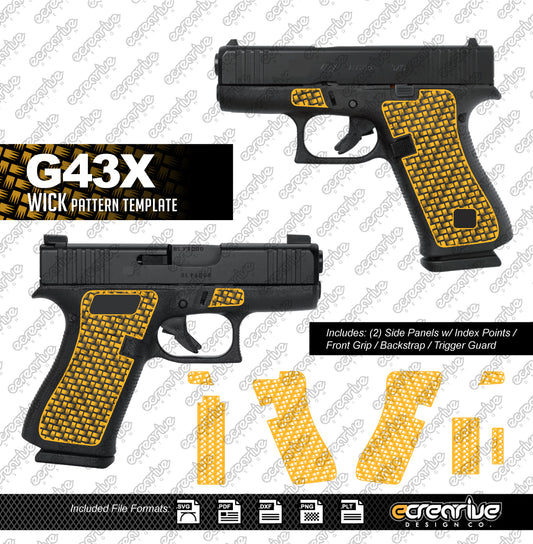 Glock G43X WICK Pattern Laser Stippling Template