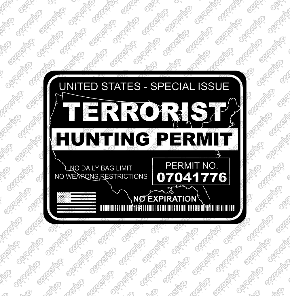 Terrorist Hunting Permit Vector Design