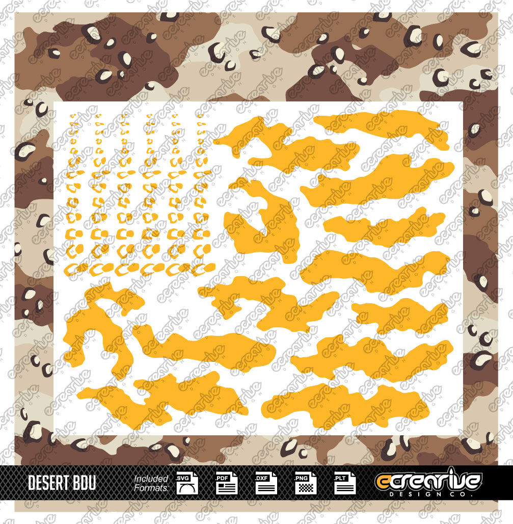Desert BDU Chocolate Chip Camo Cerakote Stencil Digital Template