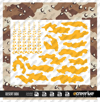 Desert BDU Chocolate Chip Camo Cerakote Stencil Digital Template