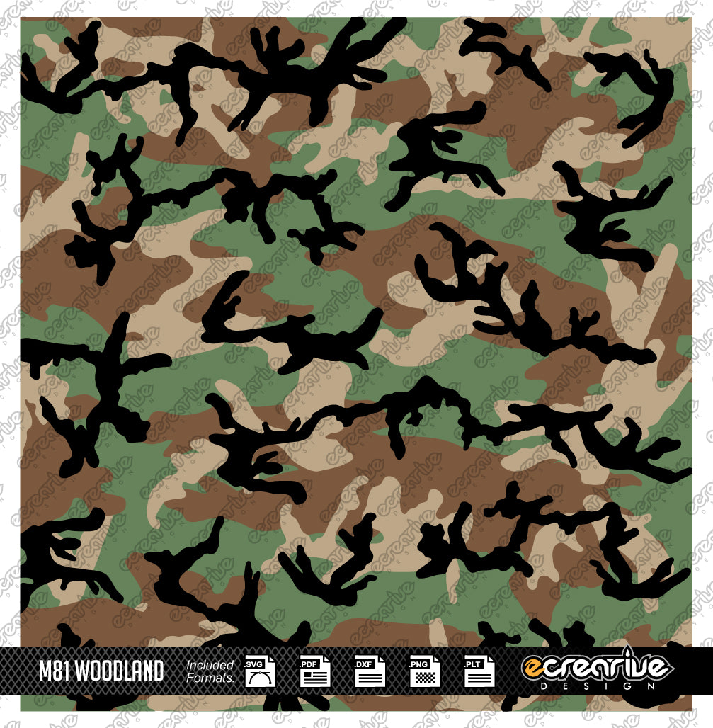 WOODLAND M81 Camo Cerakote Stencil Digital Template