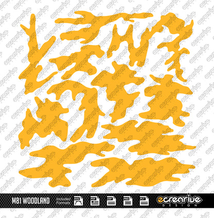 WOODLAND M81 Camo Cerakote Stencil Digital Template